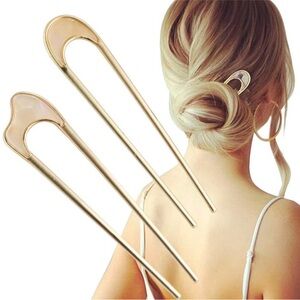 U-Shaped Hair Pins Metal Vintage Hair Sticks French Hair Pin Hairstyle Chignon f